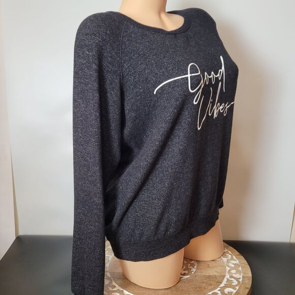 Buffalo David Bitton "Good Vibes" Charcoal Heather Long Sleeve Soft Pullover - Picture 8 of 13